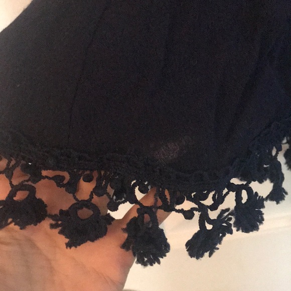 Navy Blue Tassle Romper - Picture 3 of 4